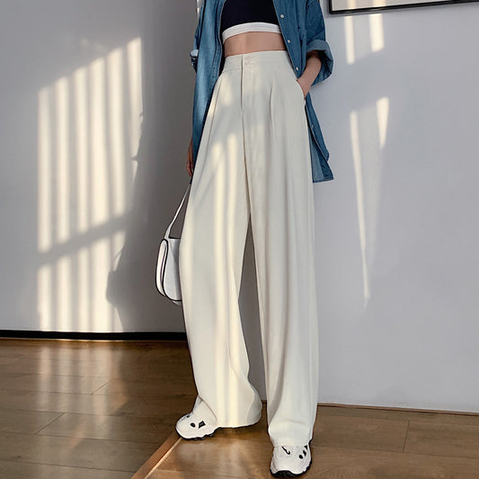 Summer Thin Section High Waist Drape Pants Suit Wide Leg Pants Women