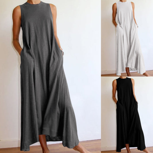 Summer Hot Style Knitted Round Neck Dress Women